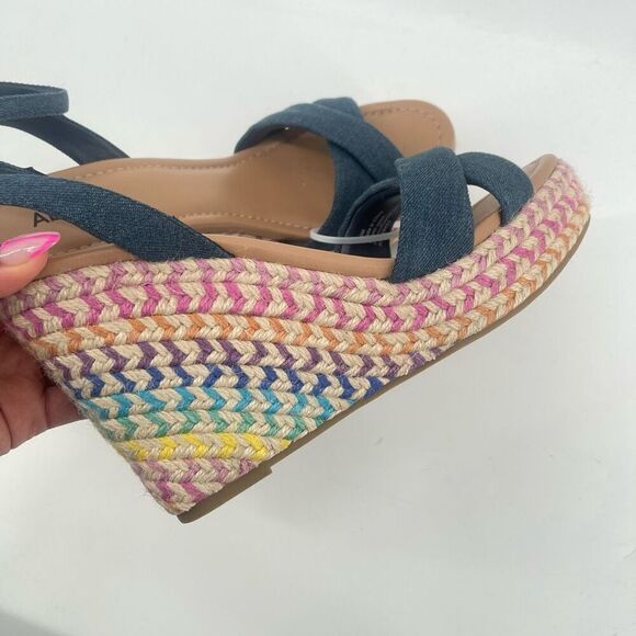 Abound Sukie Women’s Dark Wash Denim Espadrille Wedge Sandal Size 10 - Picture 7 of 13